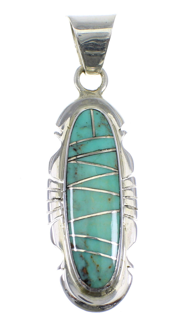 Southwest Turquoise Inlay Silver Pendant YX51561